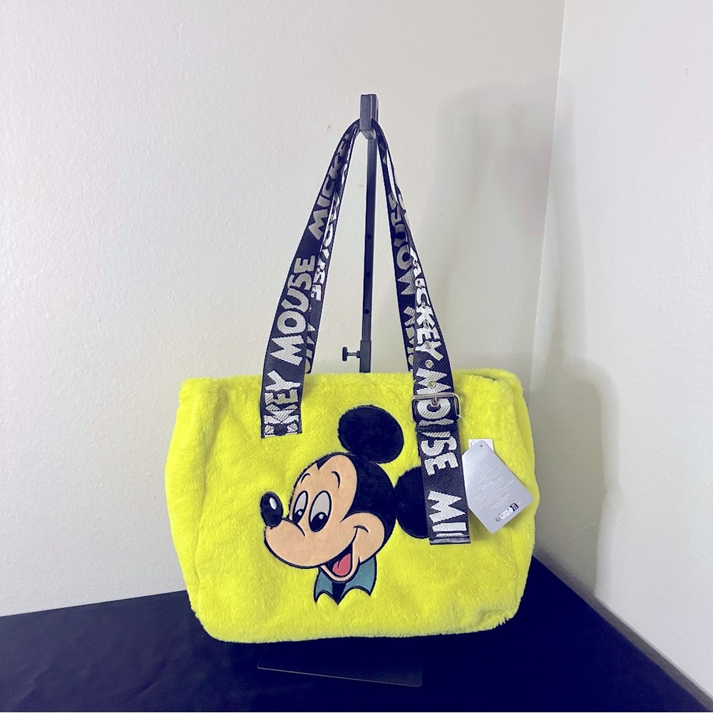 Disney Fuzzy Mickey Mouse Shoulder Bag - Neon Yellow